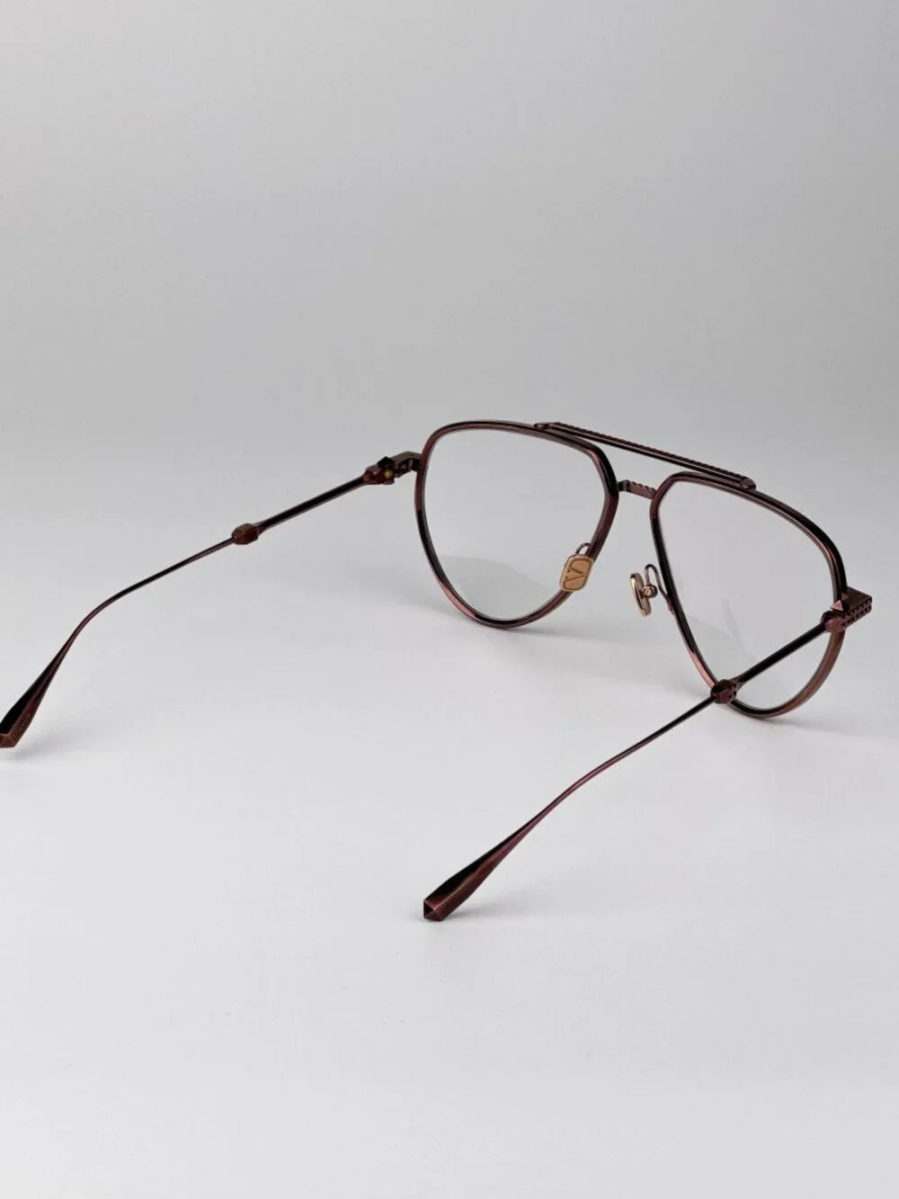Valentino Unisex Eyeglasses – Rose Gold Pilot Frame V-STUD-II VLX-133 C
